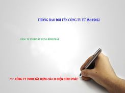 Thông báo thay đổi tên công ty từ 28/10/2022